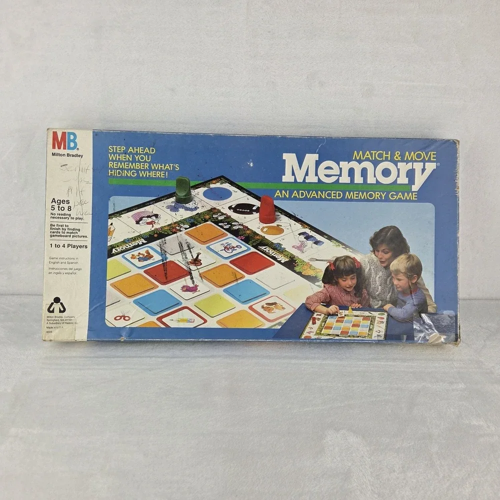 Vintage 1986 Milton Bradley Match Move Memory Game 4603 Complete 25 Cards
